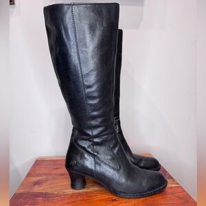 Born Black Leather Tall Boots Size 7.5